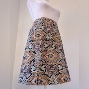 Laundry by Shelli Segal Black & Gold Textured Mini Skirt